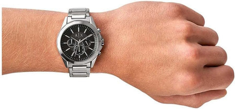A｜X ARMANI EXCHANGE Men's Chronograph Stainless Steel Watch, Color: Silver/Black (Model: AX2600) A｜X ARMANI EXCHANGE