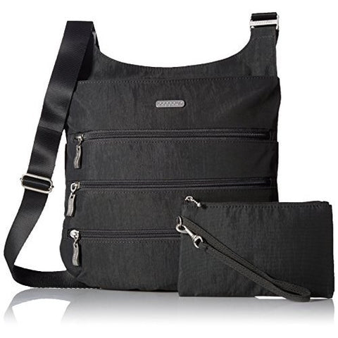 Baggallini unisex adult Big Zipper Travel Crossbody cross body handbags, Gray, One Size US Baggallini