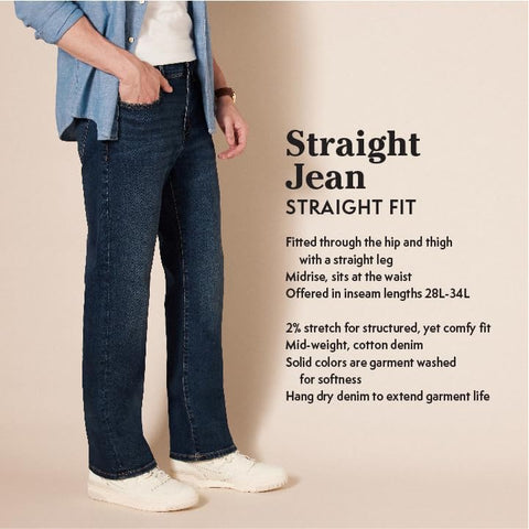 Amazon Essentials Men's Straight-Fit Stretch Jean - Discontinued Colors, Washed Black, 28W x 28L