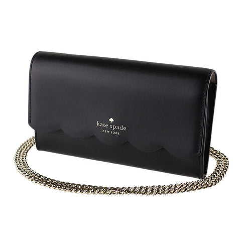 Kate Spade New York Gemma Wallet on a Chain Shoulder Bag (Black) Kate Spade New York