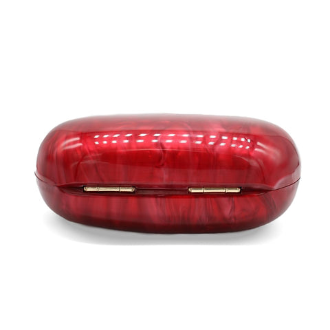 GSYPS Acrylic Evening Clutch Bag for Women Shell Shape Shoulder Crossbody Bag Glitter Marble Purse Handbag Red GSYPS