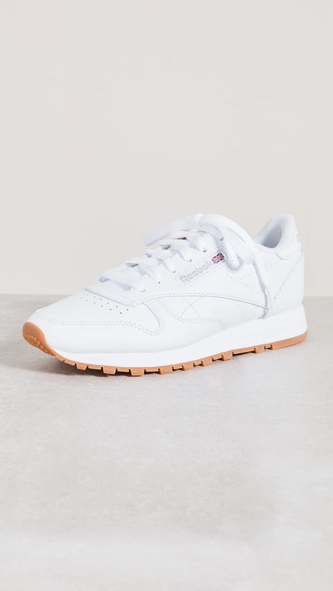 Reebok Women's Classic Leather Sneaker, Reefresh White/Pure Grey/Gum, 7.5 Reebok