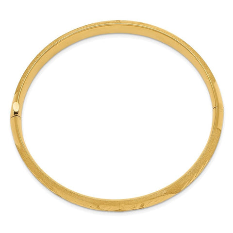 Diamond2Deal 14k Yellow Gold 516 Florentine Engraved Hinged Bangle Bracelet Diamond2Deal