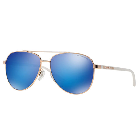 Michael Kors MK5007 104525 Rose Gold White/Blue Mirrored Sunglasses Michael Kors
