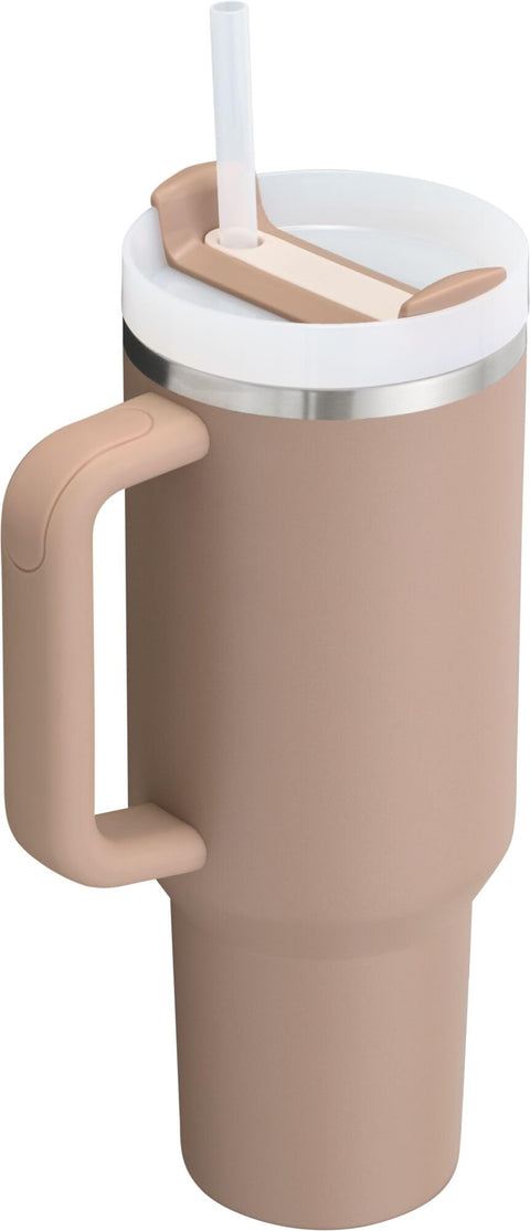 STANLEY Quencher H2.0 Tumbler with Handle and Straw 40 oz | Flowstate 3-Position Lid | Cup Holder Compatible for Travel | Insulated Stainless Steel Cup | BPA-Free | Almond Rose STANLEY