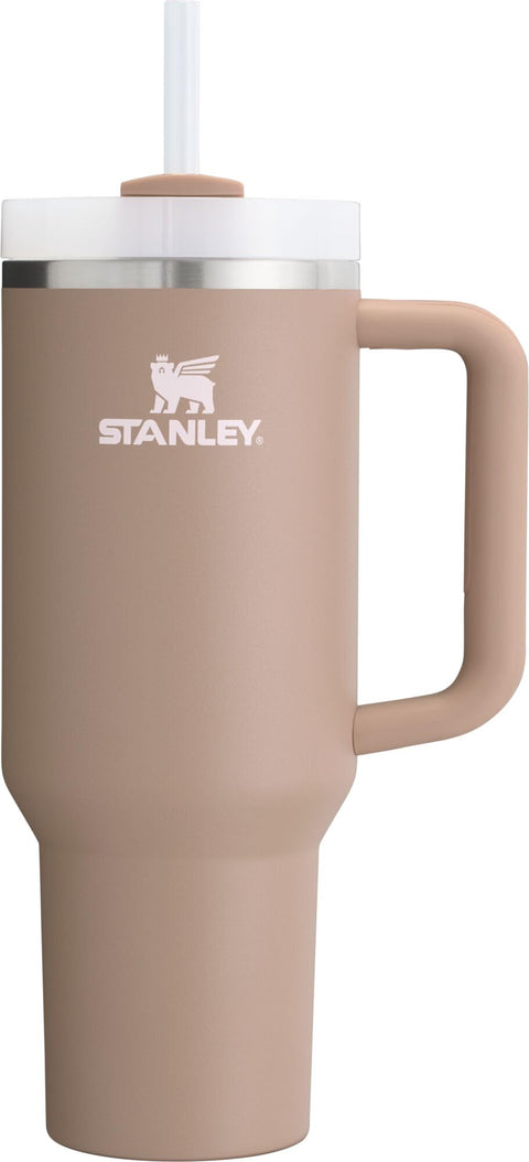 STANLEY Quencher H2.0 Tumbler with Handle and Straw 40 oz | Flowstate 3-Position Lid | Cup Holder Compatible for Travel | Insulated Stainless Steel Cup | BPA-Free | Almond Rose STANLEY