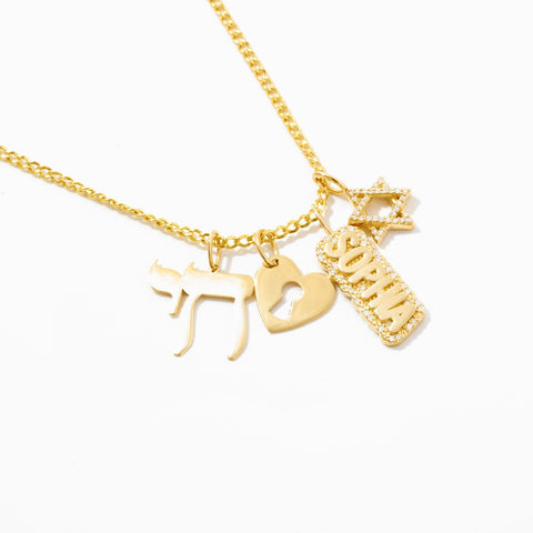 Gelin Diamond Star of David Charm 14K Solid Gold