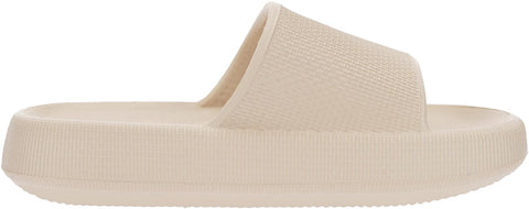 BRONAX Slides for Women Pillow Slippers Summer Soft House Home Shoes Size 8 Garden Sandals for Ladies Comfy Cushioned Thick Sole 39-40 Khaki BRONAX