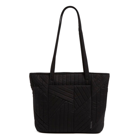 Vera Bradley Women's Cotton Small Vera Tote Bag, Black, One Size Vera Bradley