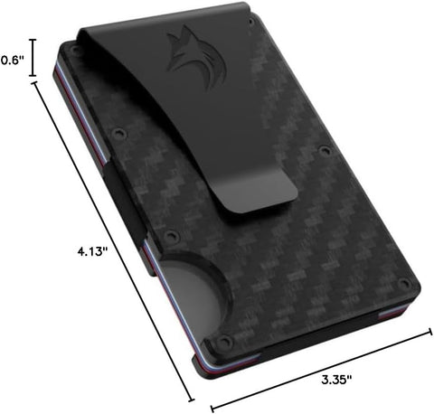 TRAVELINGO wallets for men, Carbon Wallets For Men Minimalist Credit Card Holder - Slim Wallet for Men with RFID Blocking - Front Pocket Wallet with Money Clip (Carbon Fiber) TRAVELINGO