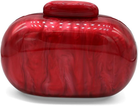 GSYPS Acrylic Evening Clutch Bag for Women Shell Shape Shoulder Crossbody Bag Glitter Marble Purse Handbag Red GSYPS