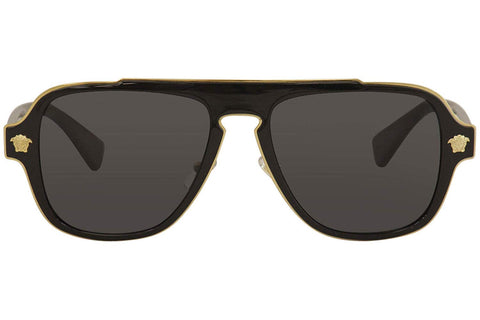 Versace Man Sunglasses Black Frame, Dark Grey Lenses, 56MM