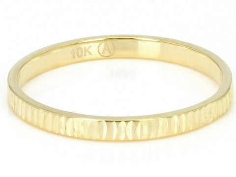 JTV 10K White Gold, Yellow Gold or Rose Gold 2mm Textured Band Ring - Elegant and Durable Wedding Band for Men and Women (Yellow Gold, 11) JTV