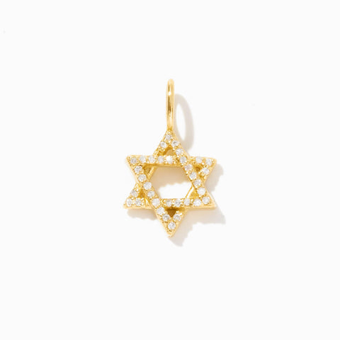 Gelin Diamond Star of David Charm 14K Solid Gold