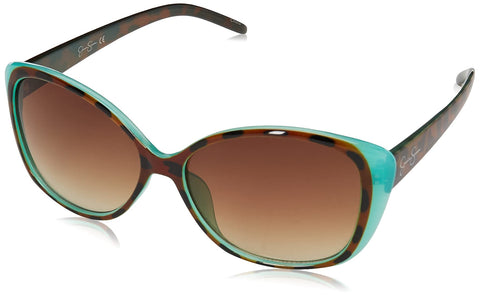 Jessica Simpson Womens J5012 Retro Cat Eye Sunglasses With Uv400 Protection. Glam Gifts For Her, 56 Mm, Animal & Blue, 56 Mm US Jessica Simpson