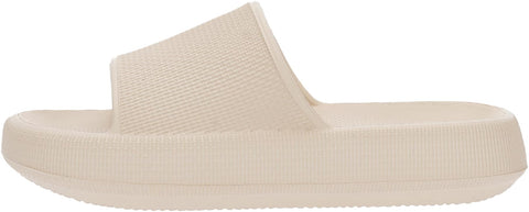 BRONAX Slides for Women Pillow Slippers Summer Soft House Home Shoes Size 8 Garden Sandals for Ladies Comfy Cushioned Thick Sole 39-40 Khaki BRONAX