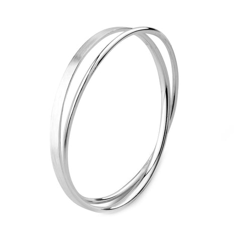 Merdia 990 Solid Sterling Silver Polished and Rough Twisted Bangle Bracelet for Women | Silver Bracelets for Women | 925 Sterling Silver Bracelets for Women | Jewelry Bracelets | Ladies Jewelry 2.36" Merdia