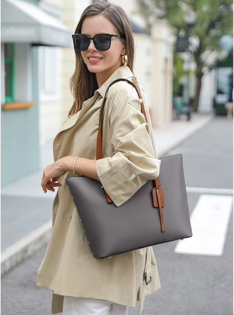 WESTBRONCO Purses For Women Vegan Leather Purses and Handbags Large Ladies Tote Shoulder Bag WESTBRONCO
