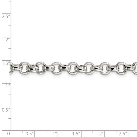 925 Sterling Silver Polished 6.75mm Fancy Link Necklace 24 Inch Lobster Claw Jewelry Gifts for Women JewelryWeb