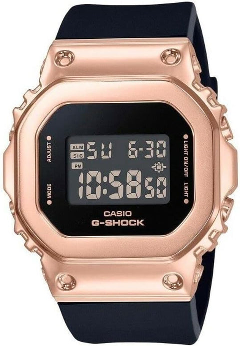 G-Shock Ladies' Casio Digital Rose Gold-Tone and Black Resin Strap Watch GMS5600PG-1 G-Shock