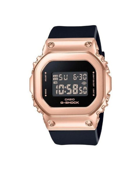 G-Shock Ladies' Casio Digital Rose Gold-Tone and Black Resin Strap Watch GMS5600PG-1 G-Shock