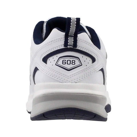 New Balance Men's 608 V5 Casual Comfort Cross Trainer, White/Navy, 10.5