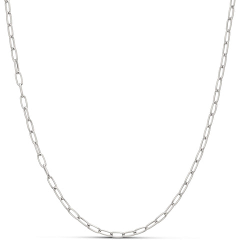 Amazon Essentials Sterling Silver Plated Paperclip Chain Necklace 18", Silver