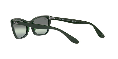 Ray-Ban Women's RB2299 Lady Burbank Cat Eye Sunglasses, Green/Dark Green Gradient Mirrored Polarized, 55 mm Ray-Ban
