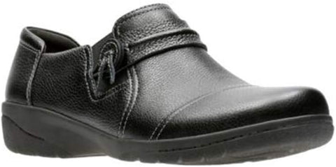 Clarks womens Cheyn Madi Slip On Loafer, Black Tumbled Leather, 8.5 Wide US
