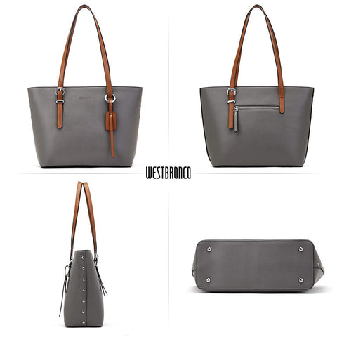 WESTBRONCO Purses For Women Vegan Leather Purses and Handbags Large Ladies Tote Shoulder Bag WESTBRONCO