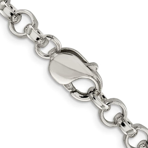 925 Sterling Silver Polished 6.75mm Fancy Link Necklace 24 Inch Lobster Claw Jewelry Gifts for Women JewelryWeb