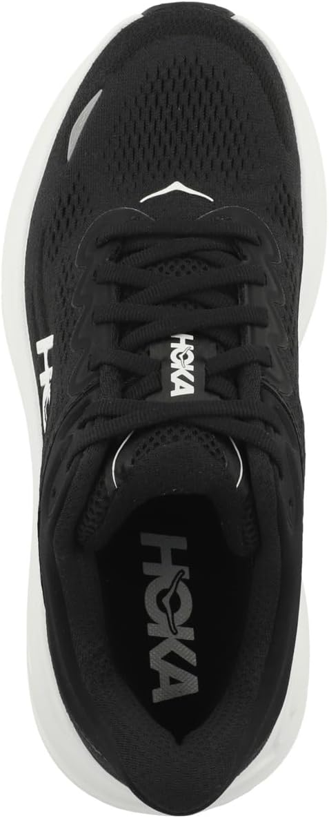 Hoka Women's Bondi 9 Sneaker, Black/White, 8.5