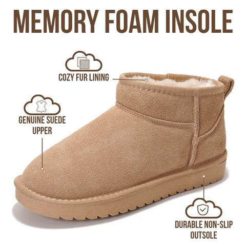 Project Cloud 100% Genuine Leather Ankle Boots for Women - Water Resistant with Memory Foam Insole Winter Boots for Women - Trending Shoes & Comfortable Women's Ankle Boots (Hippy, SANSUE, 8)