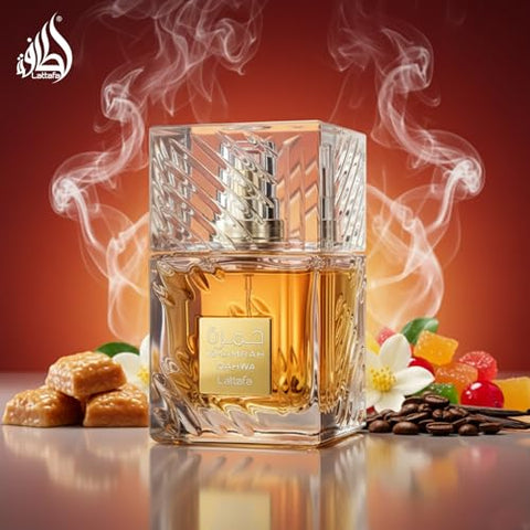 Lattafa Khamrah Qahwa - Vanilla, Warm Spicy, Cinnamon, Sweet - Eau de Parfum Long-Lasting Fragrance for Unisex, 3.40 Ounce / 100 ml
