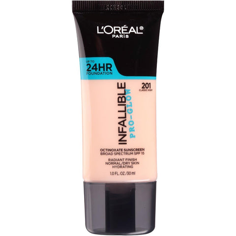 L'Oreal Paris Makeup Infallible Up to 24HR Pro-Glow Foundation, Classic Ivory, 1 Ounce