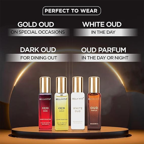 Generic Luxury OUD Experience Eau De Parfum Gift Set 4 x 20ml for Men & Women, Premium Long Lasting EDP Perfume, Oudh Fragrance Scent RAWSHANS