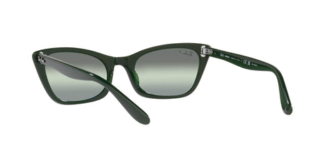 Ray-Ban Women's RB2299 Lady Burbank Cat Eye Sunglasses, Green/Dark Green Gradient Mirrored Polarized, 55 mm Ray-Ban