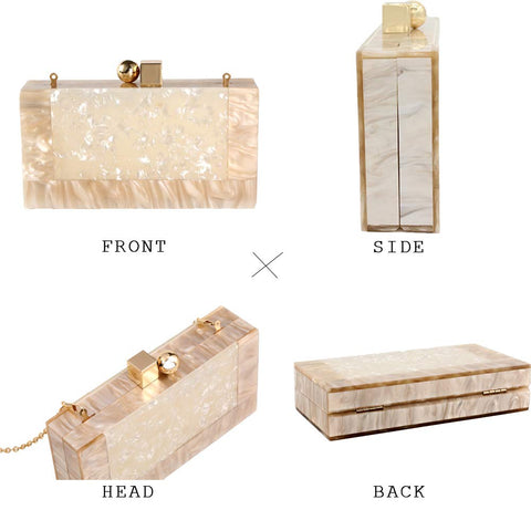 Menurra Women Acrylic Evening Clutch bag Glitter Marble Purse Handbag for Wedding Cocktail Party Prom Menurra