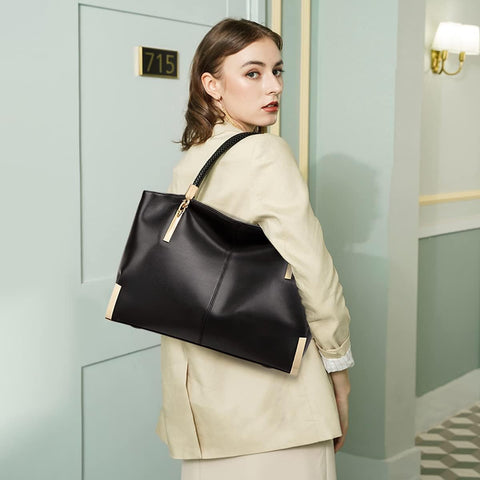 FOXLOVER Large Capacity Tote Handbags for Women, Women's Top-handle Bags Fashion Shoulder Bags Purses Minimalist design FOXLOVER