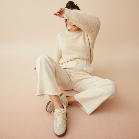 CUSHIONAIRE Belinda Women’s Lace Detail Casual Sneakers – Elegant Ribbon Lace-Up Summer Shoes for Women with Memory Foam, IVORY 8