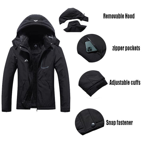 MOERDENG Women's Waterproof Ski Jacket Warm Winter Coat Outdoor Windbreaker Hiking Snowboarding Jacket MOERDENG