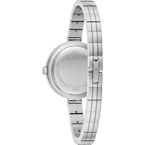 Bulova RhapsodyQuartz Ladies Watch, Stainless Steel Diamond , Silver-Tone (Model: 96P215) Bulova