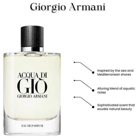 Giorgio Armani Acqua Di Gio EDP Spray (Refillable) Men 4.2 oz Giorgio Armani