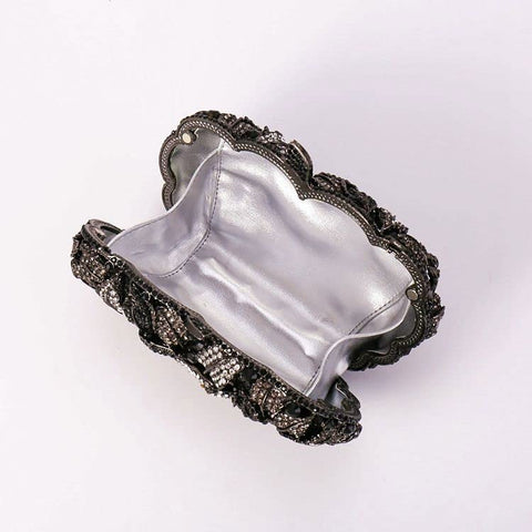 DEBIMY Rose Flower Crystal Purses Sparkly Rhinestone Evening Clutch for Women Wedding Party Cocktail Handbags Black DEBIMY
