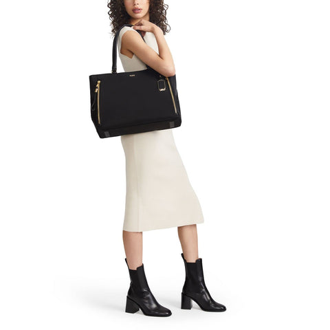 TUMI - Voyageur Valetta Large Tote - Men's & Women's Tote Bag - Tote Handbags for Everyday Use & Work - Black & Gold Hardware TUMI