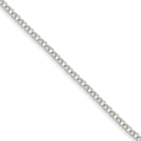 14k White Gold 3.5mm Solid Double Charm Pendant Necklace Bracelet 7 Inch Lobster Claw Jewelry Gifts for Women JewelryWeb