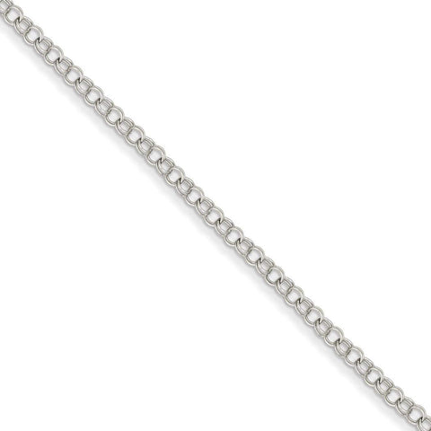 14k White Gold 3.5mm Solid Double Charm Pendant Necklace Bracelet 7 Inch Lobster Claw Jewelry Gifts for Women JewelryWeb