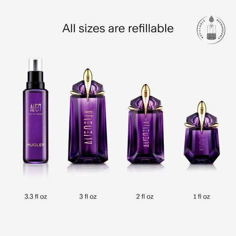 Mugler Alien - Eau de Parfum - Women's Perfume - Floral & Woody - With Jasmine, Wood, and Amber - Long Lasting Fragrance - 1.0 Fl Oz Mugler