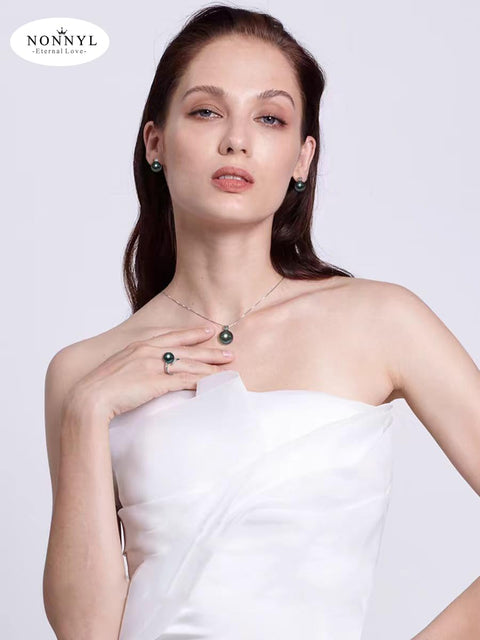 NONNYL Gifts for Women Wife Anniversary-Mothers Day Gifts for Mom-Tahitian Black Pearl Necklaces, Birthday Gifts Christmas Day Gifts Valentine's Day for Her Fine Jewelry Gifts for Women Wife NONNYL