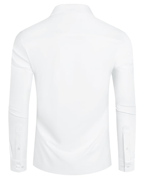 Lion Nardo Slim Fit White Dress Shirt for Men Wrinkle Free Mens Dress Shirts Long Sleeve Tall Muscle Fit Button Up Shirt